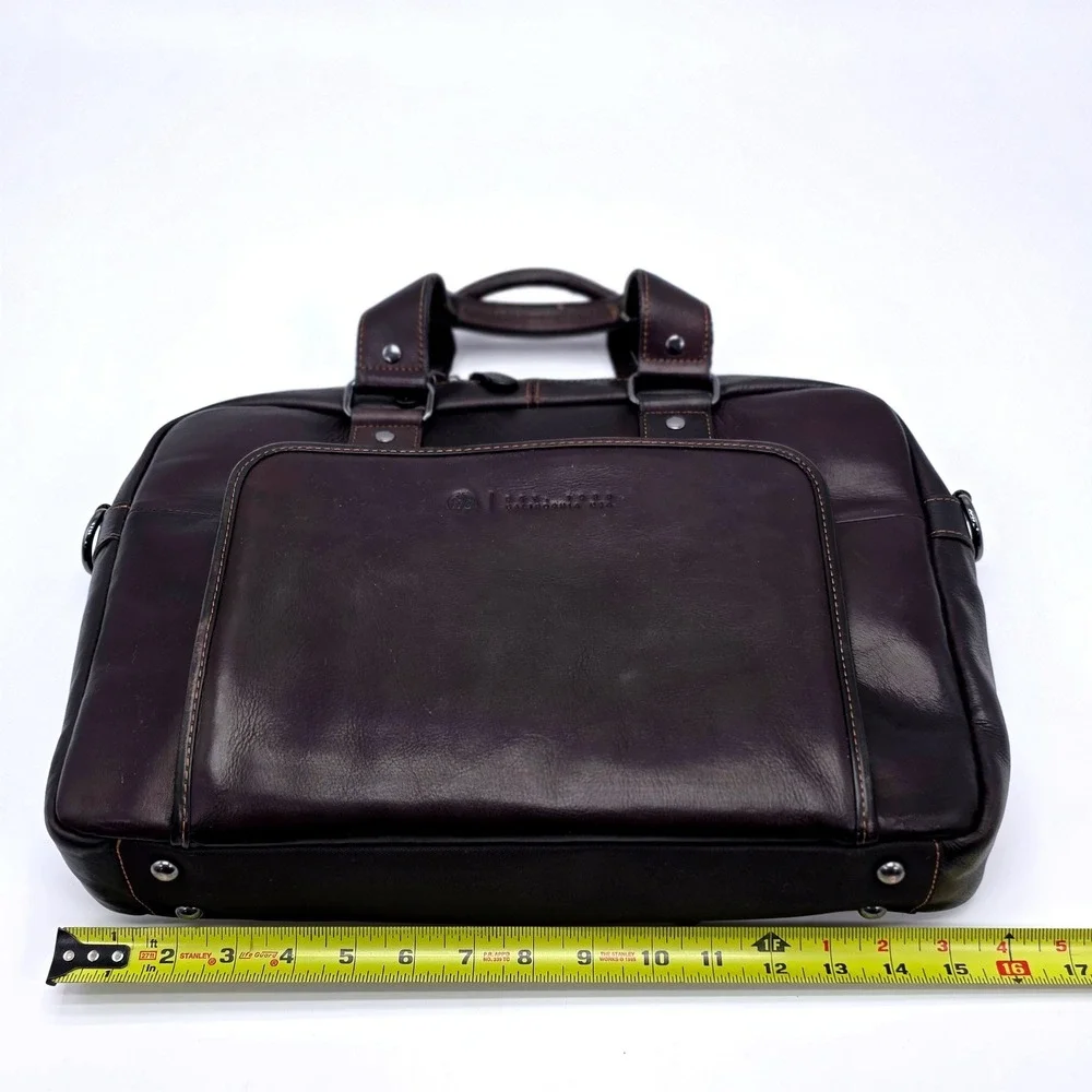 HP Elite Top Load T9H72AA Columbia Leather Laptop Bag with RFID Pocket